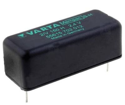NiMh-batteri för kretskort (Mempac-S-H) 2,4V 150mAh (55615702012)