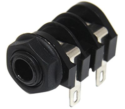 Monojack 6,3 mm isolerad/med öppningsbara kontakter (CL1160A S2/BNB)