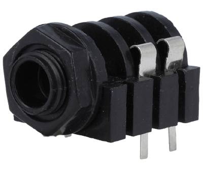 Monojack 6,3 mm för kretskort med isolerade/öppningsbara kontakter (JC-211)