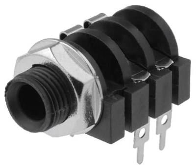 Monojack 6,3 mm för kretskort med isolerade/öppningsbara kontakter (JC-212)