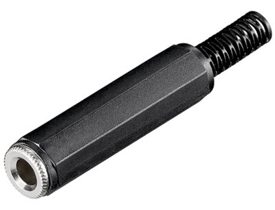Förlängningsjack 6,3 mm mono plast svart