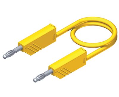 Bananmätkabel 4mm PVC gul 1m