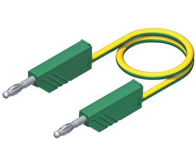 Bananmätkabel 4mm PVC gulgrön 1m *