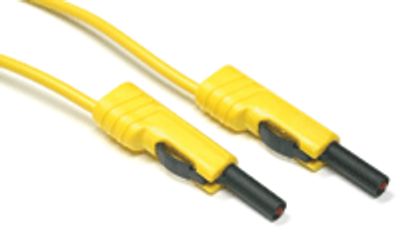 4 mm säkerhetsbananmätningskabel PVC 200 cm gul