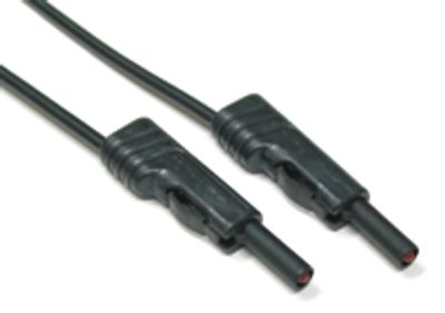 4 mm säkerhetsbananmätningskabel PVC 100 cm svart