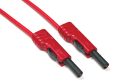 4 mm säkerhetsbananmätningskabel PVC 100 cm röd