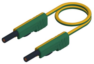4 mm säkerhetsbananmätningskabel PVC 100 cm gulgrön *