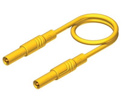 4 mm säkerhetsbananmätningskabel PVC 100 cm gul