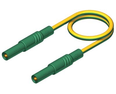 4 mm säkerhetsbananmätningskabel PVC 100 cm gulgrön *