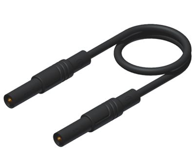 4 mm säkerhetsbananmätningskabel PVC 100 cm svart