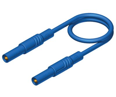 4 mm säkerhetsbananmätningskabel PVC 100 cm blå