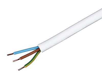 Installationskabel rund 3x1,5mm² vit