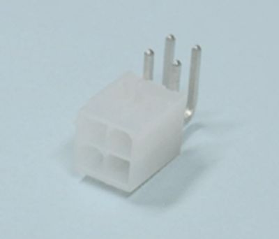 Chassikontakt för kretskort Mini-Fit hane vinklad 4-pol.