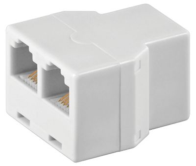Modulär fördelare 6/6-polig (RJ12) hona/hona/hona vit