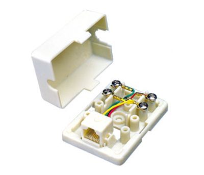 RJ11/RJ12-kontaktbox 1-del ytanpassning