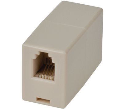 Modulär förlängningskontakt 4/4-polig (RJ9/RJ22) beige