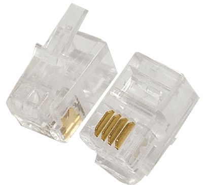 Modulär kontakt för tunn kabel 4/4-polig (RJ9/RJ22)