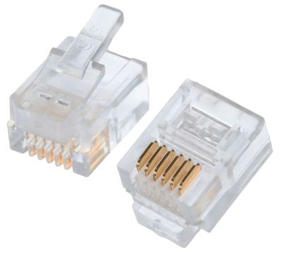 Modulär kontakt för flat kabel 6/6-polig (RJ12)