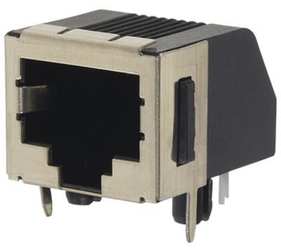 Modulär chassikontakt för kretskort vinkel 8/8-polig (RJ45) skyddad