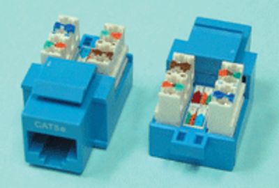 Modulär chassikontakt för panel, 8/8-polig (RJ45/Cat5e) UTP blå * Modulär chassikontakt för panel, 8/8-polig (RJ45/Cat5e) UTP blå *