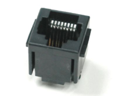 Modulär chassikontakt för kretskort, vertikal modell 8/8-polig (RJ45)