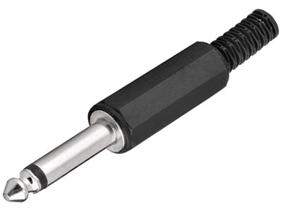 Monoplugg 6,3 mm plast svart