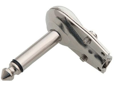 Monoplugg 6,3 mm metall/vinkel