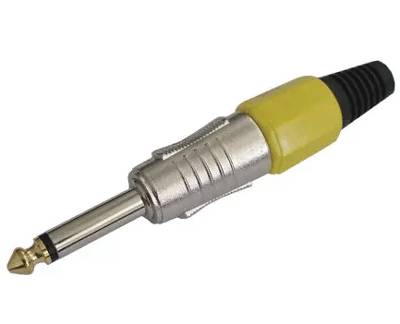 Monoplugg 6,3 mm metall gul