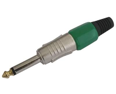 Monoplugg 6,3 mm metall grön