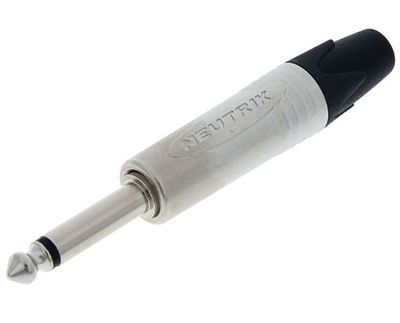 Monoplugg 6,3 mm metall grå