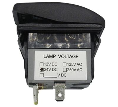 Vippströmbrytare med indikatorlampa 1xON-OFF IP67 svart *