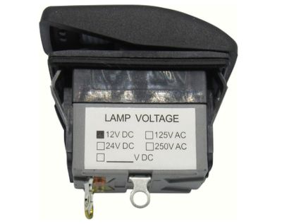 Vippströmbrytare med kontrollampa 1xON-OFF IP67 svart * Vippströmbrytare med kontrollampa 1xON-OFF IP67 svart *