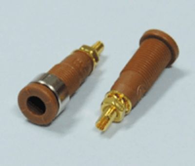 Säkerhetsbananhylsa 2 mm brun