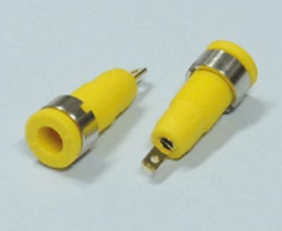 Säkerhetsbananhylsa 2 mm gul