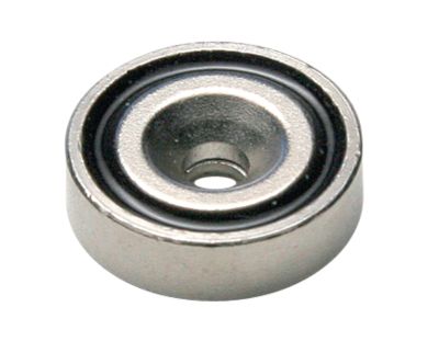 Permanentmagnet med monteringshål Neodymium N38 25x7mm