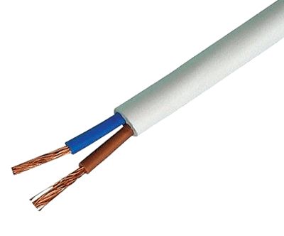 Möbelkabel rund PVC 2x0,5mm² vit
