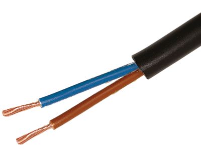 Möbelkabel rund PVC 2x2,5mm² svart