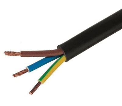 Möbelkabel rund PVC 3x0,75mm² svart