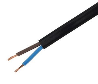 Möbelkabel flat 2x0,75mm² svart