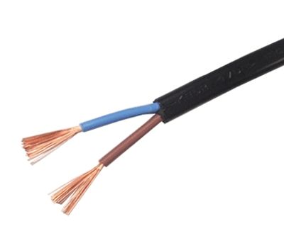 Möbelkabel flat 2x1,0mm² svart