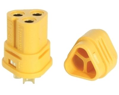 Strömkontakt 3-polig hona 500Vdc 15A gul