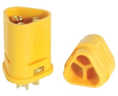 Strömkontakt 3-polig hane 500Vdc 15A gul