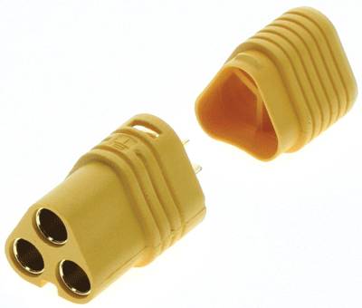 Strömkontakt 3-polig hona 500Vdc 30A gul