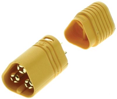 Strömkontakt 3-polig hane 500Vdc 30A gul