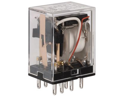 Effektrelä 2-växlingskontakter 24Vac 5A