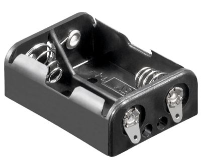 Batterihållare med lödöron 2xN/R1 *