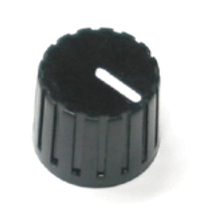 Apparatknopp, svart bakelit 6mm/12,5mm *