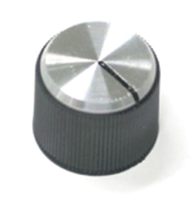 Enhetshuvud, svart/silver plast 6mm/18,2mm