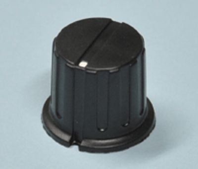 Svart bakelitknopp 6,35mm/24mm