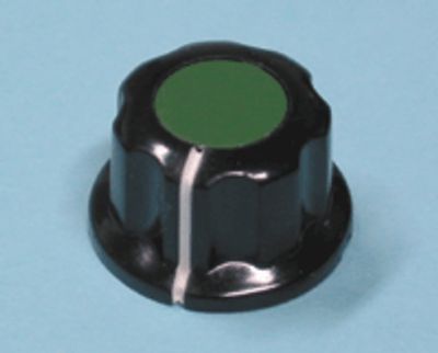Apparatknopp, bakelit 6,35 mm/19,5 mm grön
